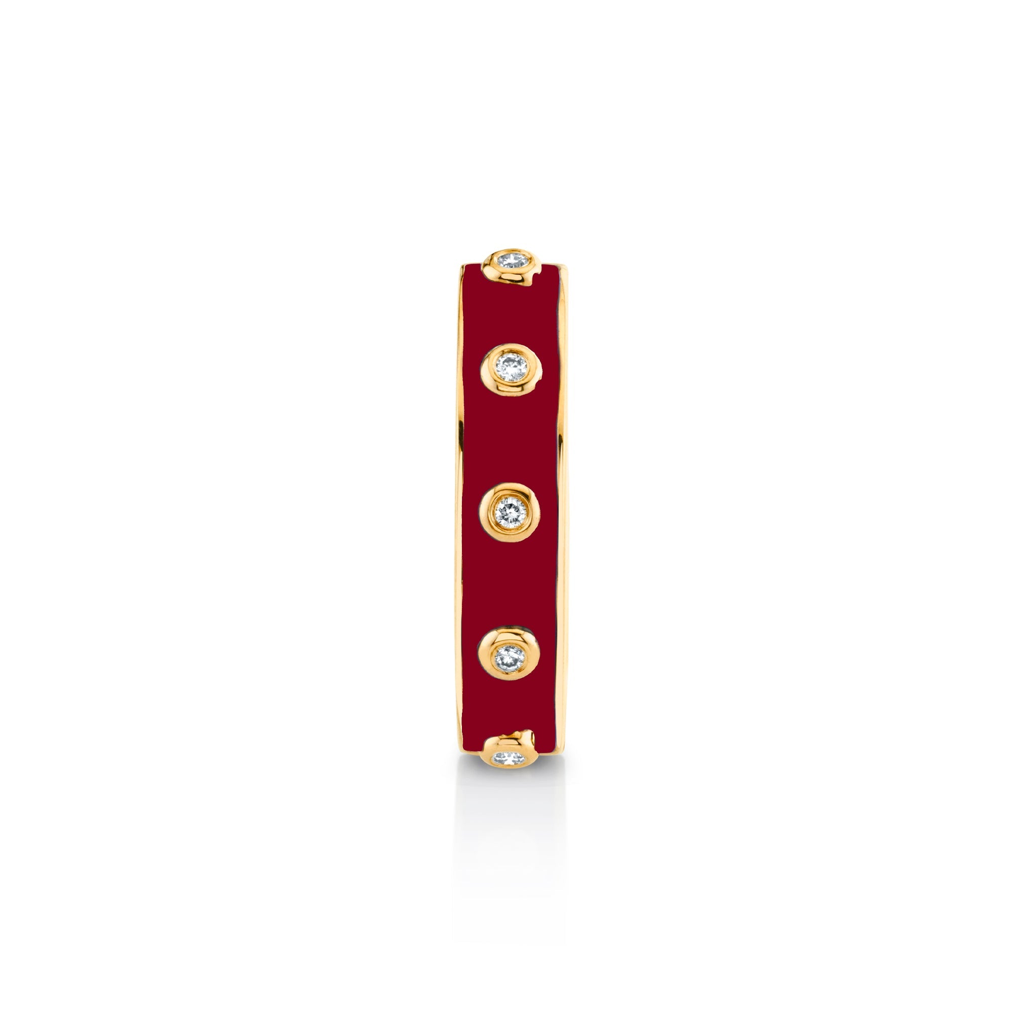 MICHAEL M Rings 14k Yellow Gold / Magenta Chroma Extruded Bezel Ring F483