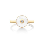 MICHAEL M Rings 14k Yellow Gold / White Chroma Bullseye Ring F489