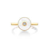 MICHAEL M Rings 14k Yellow Gold / White Chroma Bullseye Ring F489