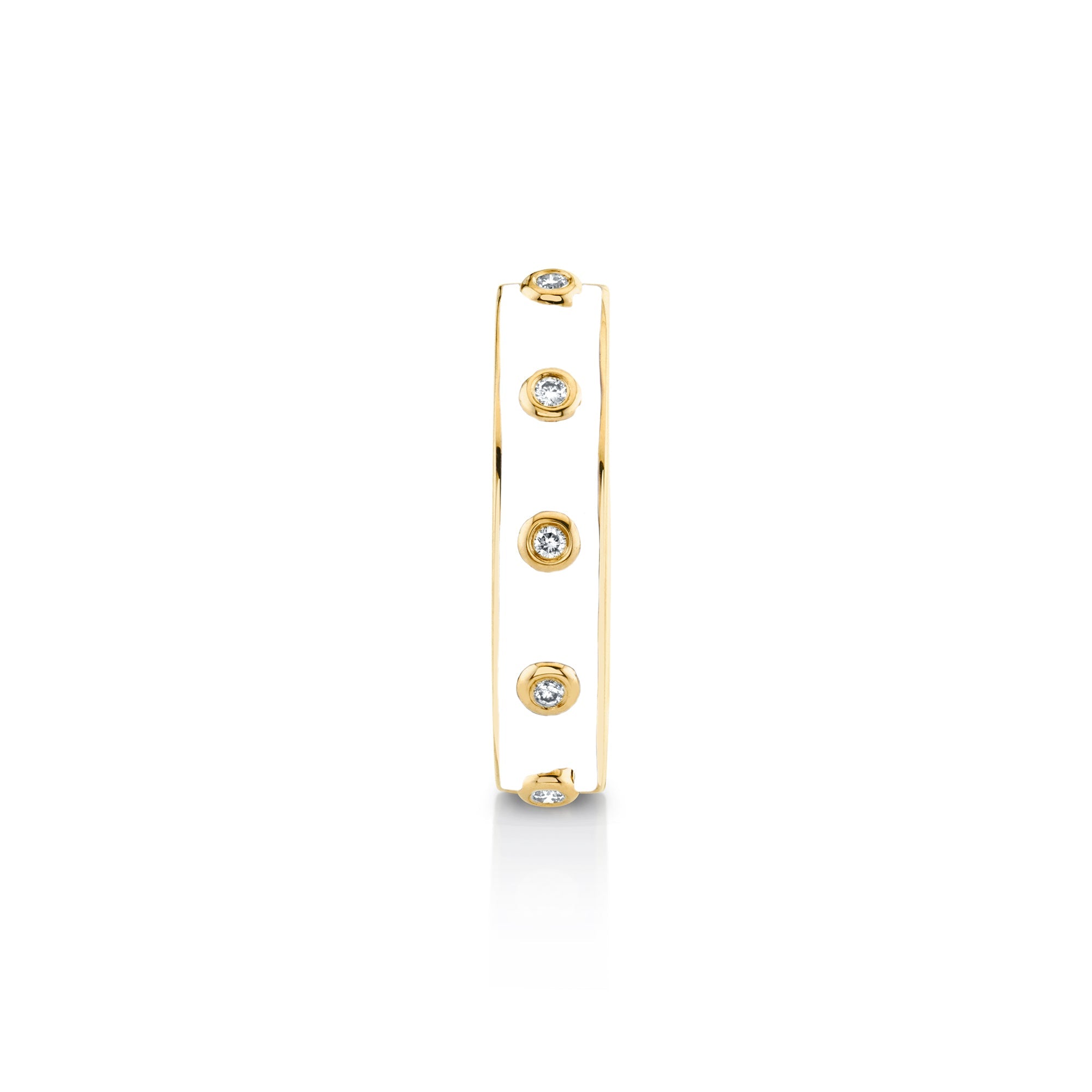 MICHAEL M Rings 14k Yellow Gold / White Chroma Extruded Bezel Ring F483