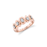 MICHAEL M Rings 18K Rose Gold / 4 Montage Mixed-Cut Bezel Ring F573
