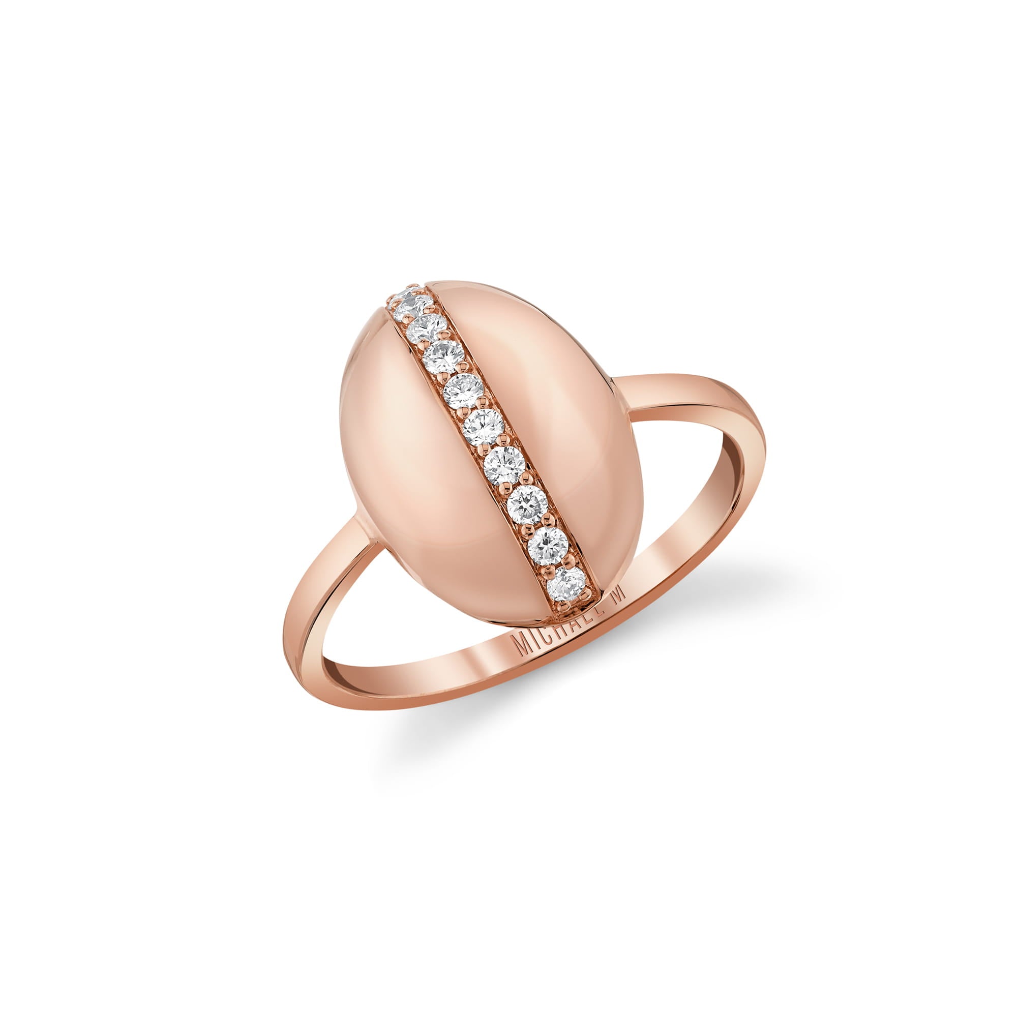 MICHAEL M Rings 18K Rose Gold / 4 Orb Pavé Dome Ring F564