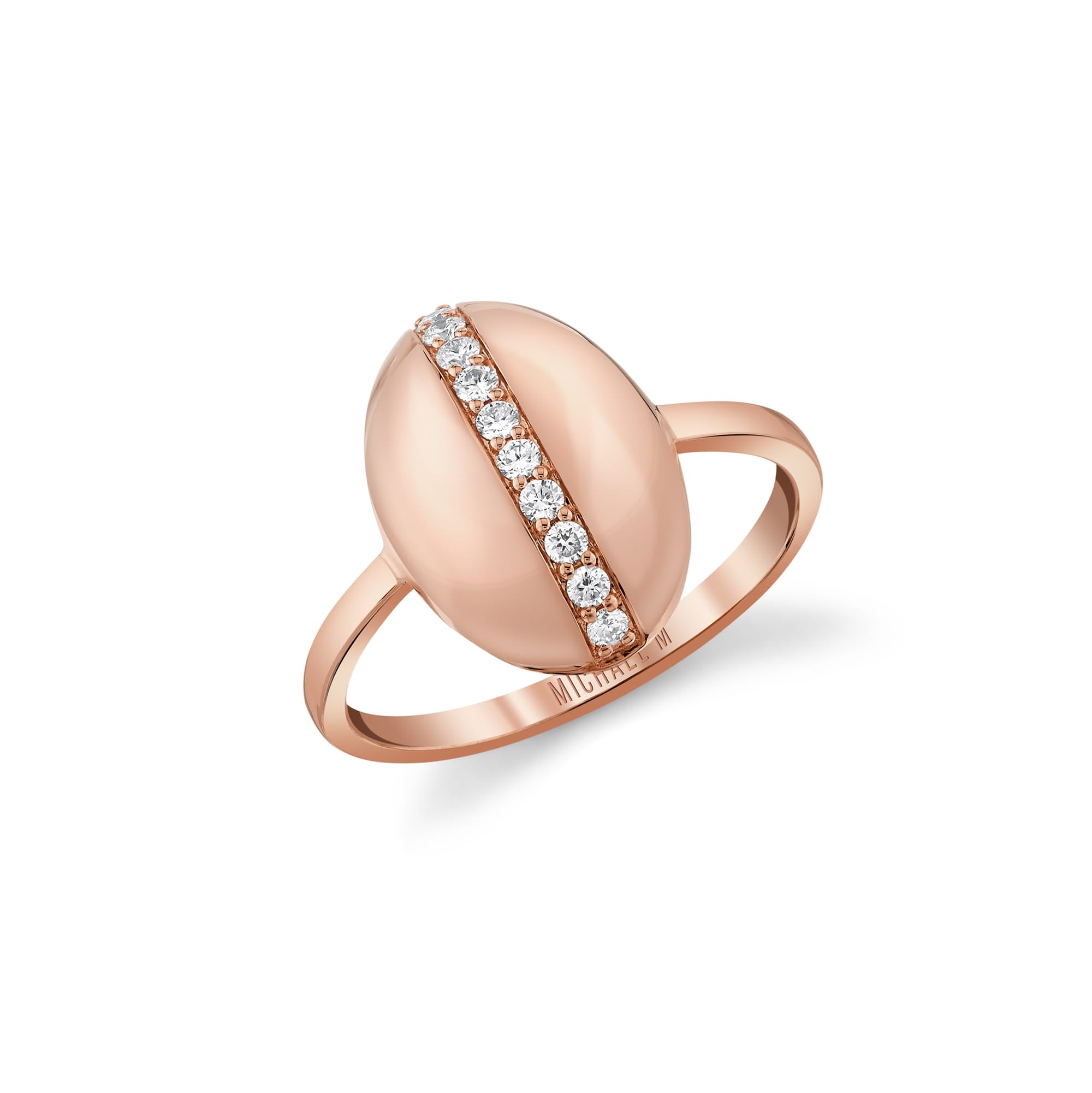 MICHAEL M Rings 18K Rose Gold / 4 Orb Pavé Dome Ring F564