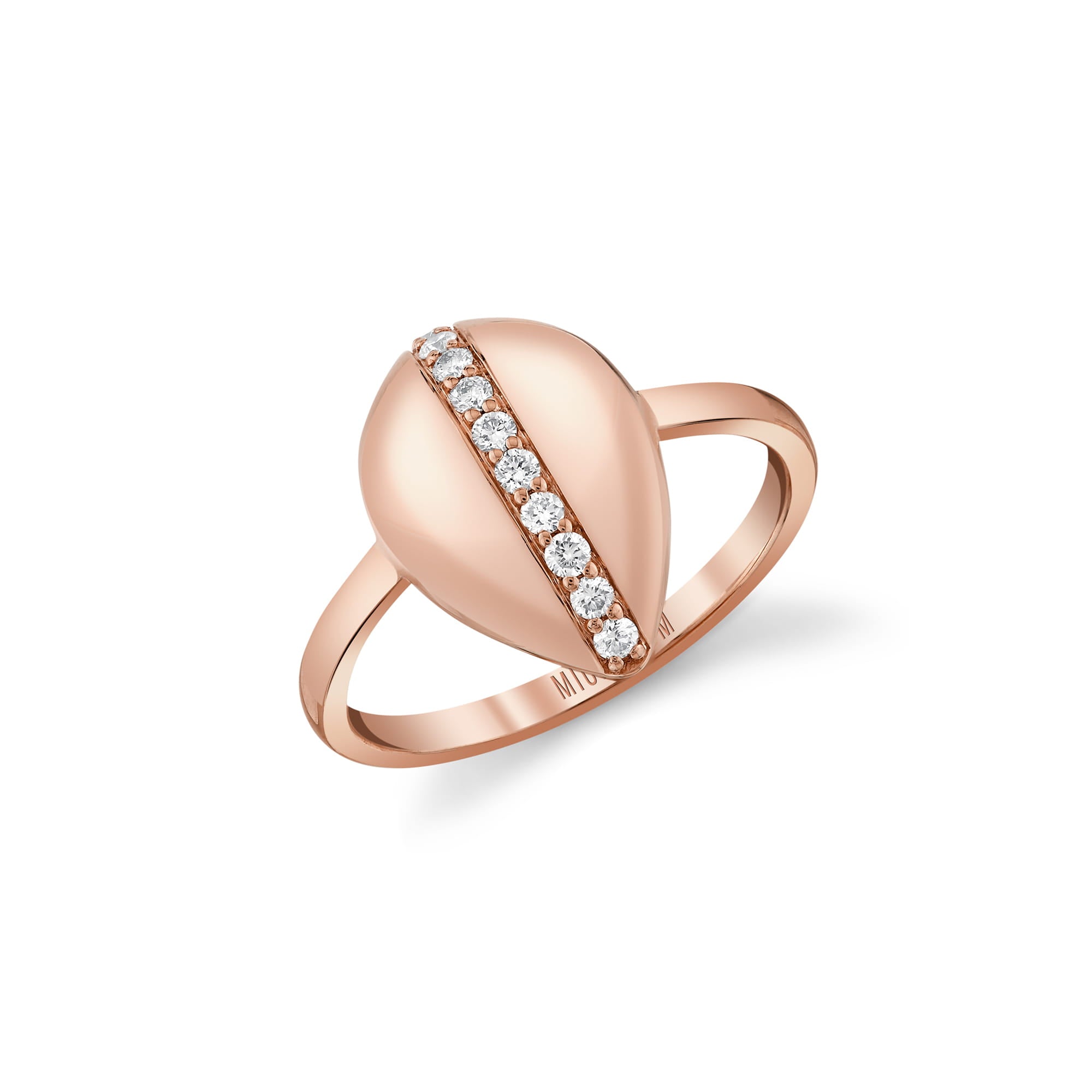 MICHAEL M Rings 18K Rose Gold / 4 Orb Pavé Sculpted Ring F563