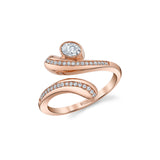 MICHAEL M Rings 18K Rose Gold / 4 Orb Pavé Wrap Ring F559