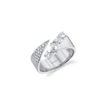 MICHAEL M Rings 18K White Gold / 4 Montage Diamond Split Band With Pave B551
