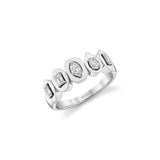 MICHAEL M Rings 18K White Gold / 4 Montage Mixed-Cut Bezel Ring F573