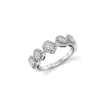 MICHAEL M Rings 18K White Gold / 4 Montage Mixed-Cut Halo Ring F571