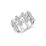 MICHAEL M Rings 18K White Gold / 4 Montage Mixed-Cut Pavé Bar Ring F570