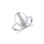 MICHAEL M Rings 18K White Gold / 4 Orb Pavé Dome Ring F564