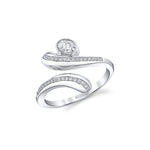 MICHAEL M Rings 18K White Gold / 4 Orb Pavé Wrap Ring F559