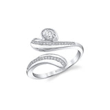 MICHAEL M Rings 18K White Gold / 4 Orb Pavé Wrap Ring F559