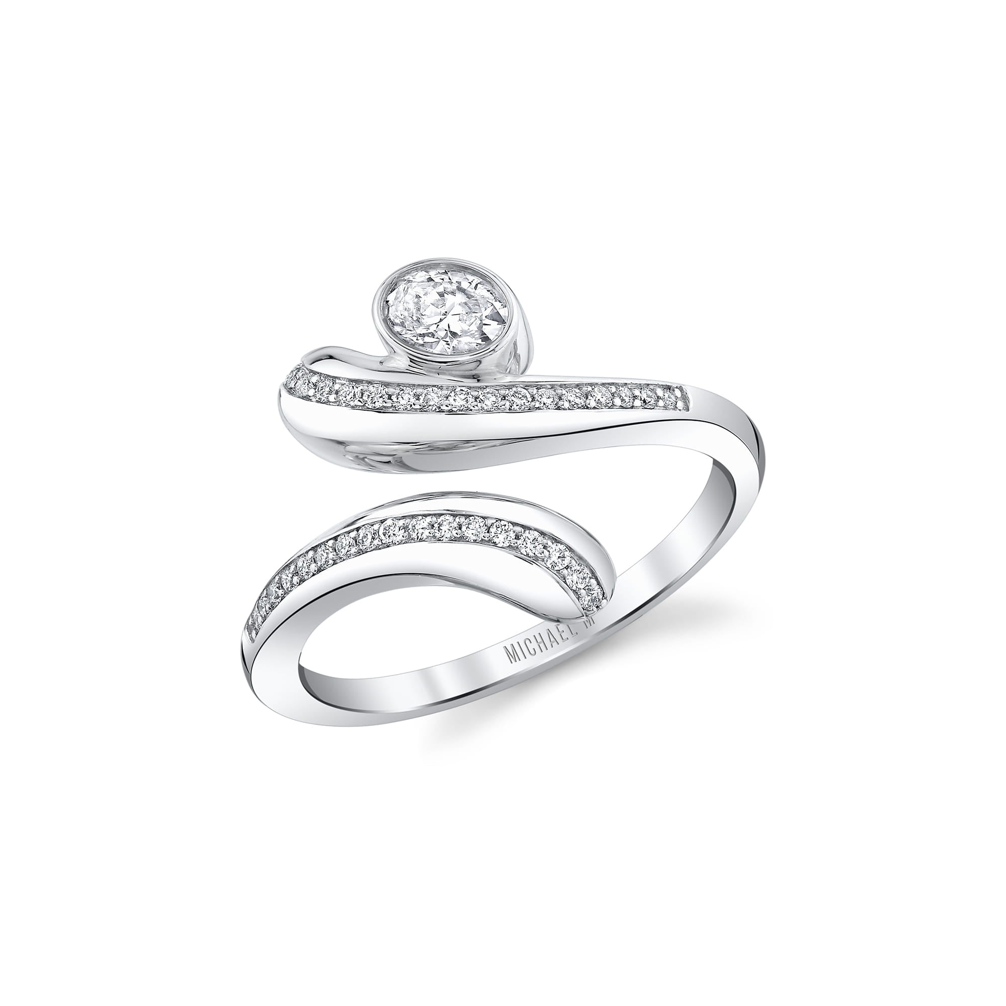 MICHAEL M Rings 18K White Gold / 4 Orb Pavé Wrap Ring F559