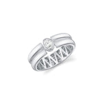 MICHAEL M Rings 18K White Gold / 4 Orb Split Bezel Ring F561