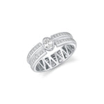 MICHAEL M Rings 18K White Gold / 4 Orb Split Double Pavé Bezel Ring F562