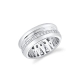 MICHAEL M Rings 18K White Gold / 4 Orb Split Pavé Ring F558