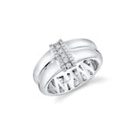 MICHAEL M Rings 18K White Gold / 4 Orb Split Triple Pavé Ring F560