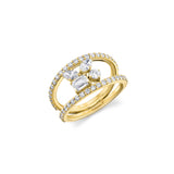 MICHAEL M Rings 18K Yellow Gold / 4 Montage Single Cluster Tension Band F413