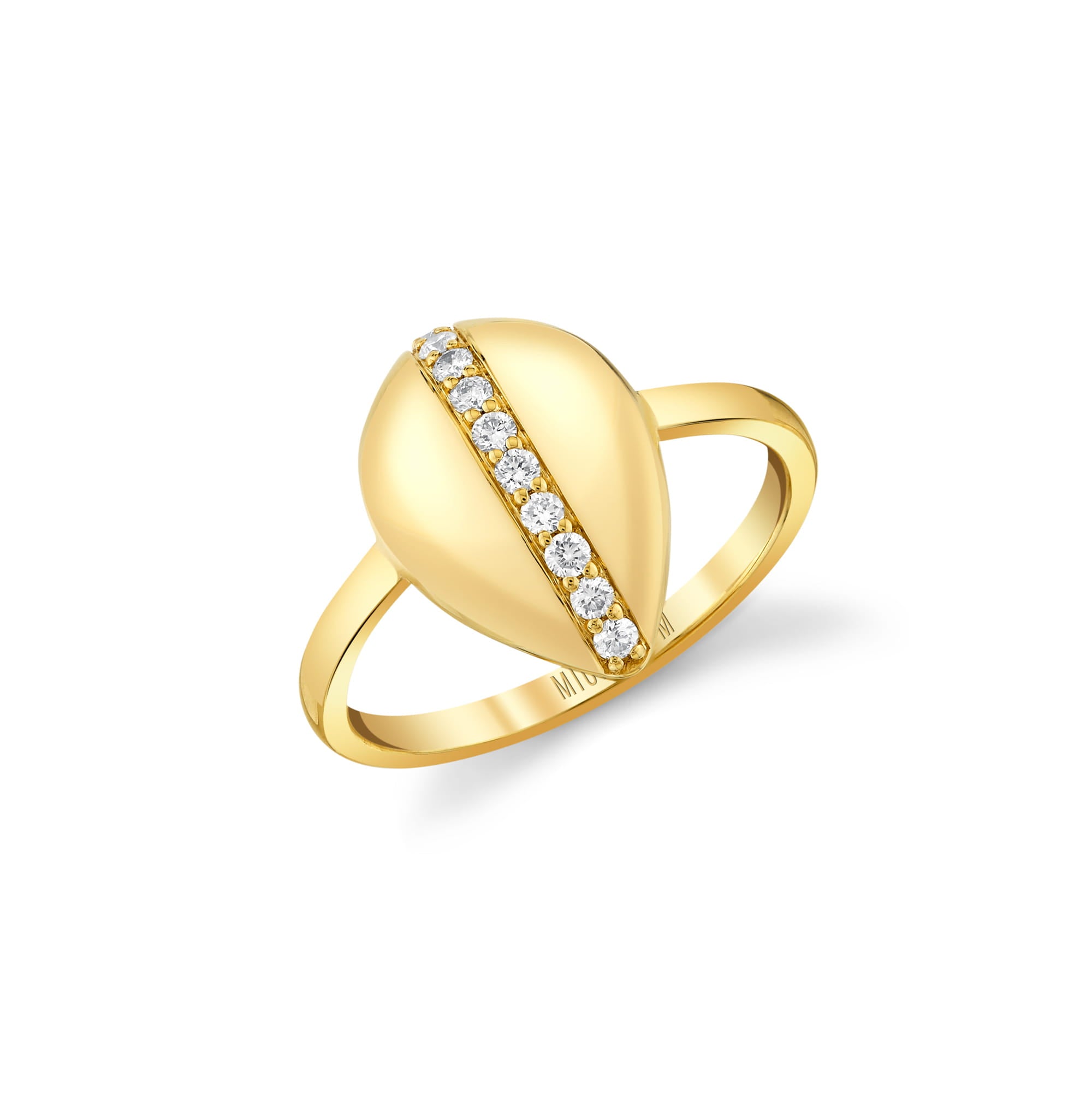 MICHAEL M Rings 18K Yellow Gold / 4 Orb Pavé Sculpted Ring F563