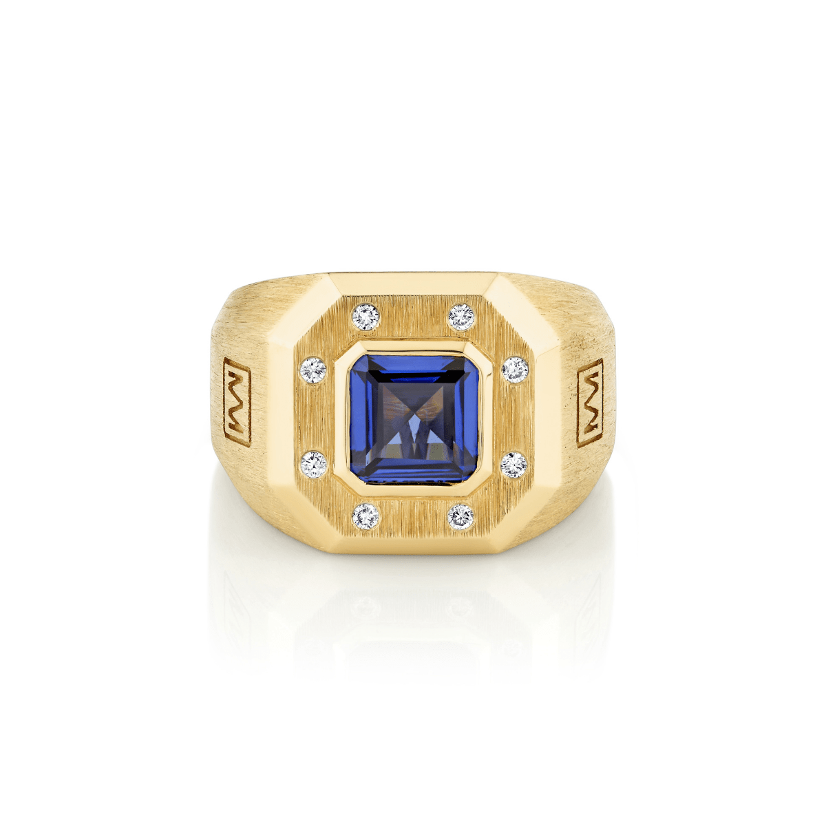 MICHAEL M Rings Men's Blue Sapphire Signet Ring