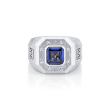 MICHAEL M Rings Men's Blue Sapphire Signet Ring