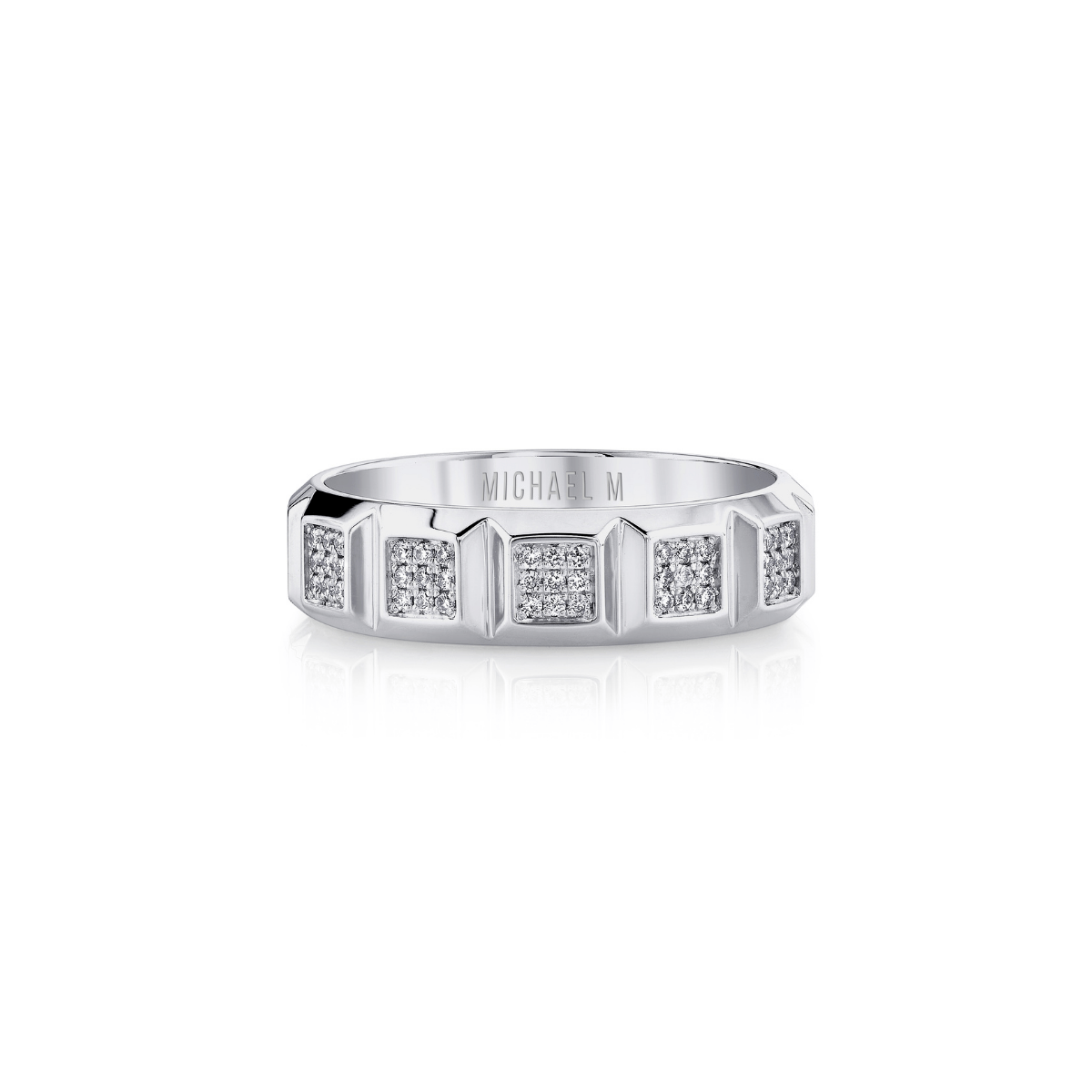 MICHAEL M Rings Men's Pave Block Band