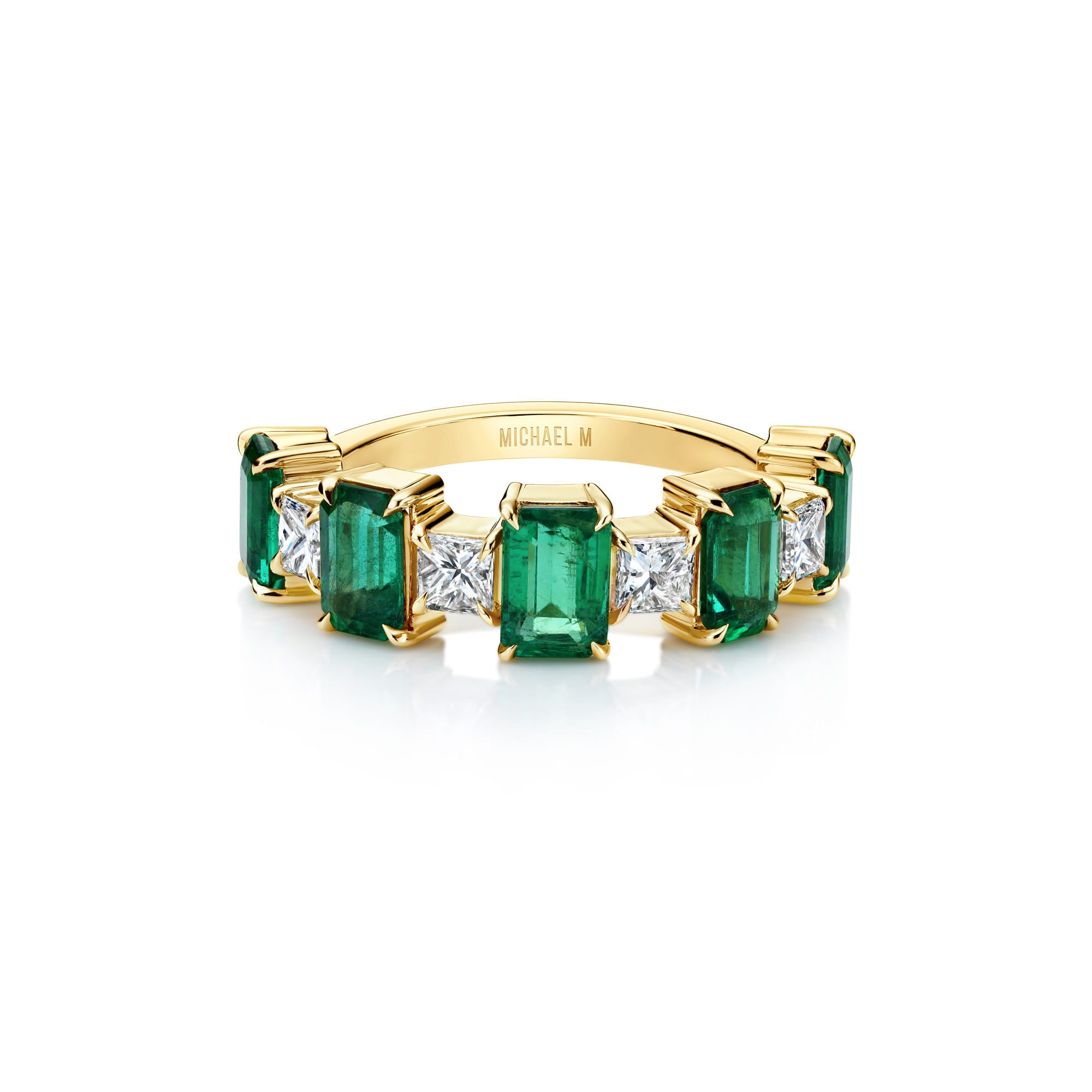 MICHAEL M Rings Montage Color Emerald & Princess Ring