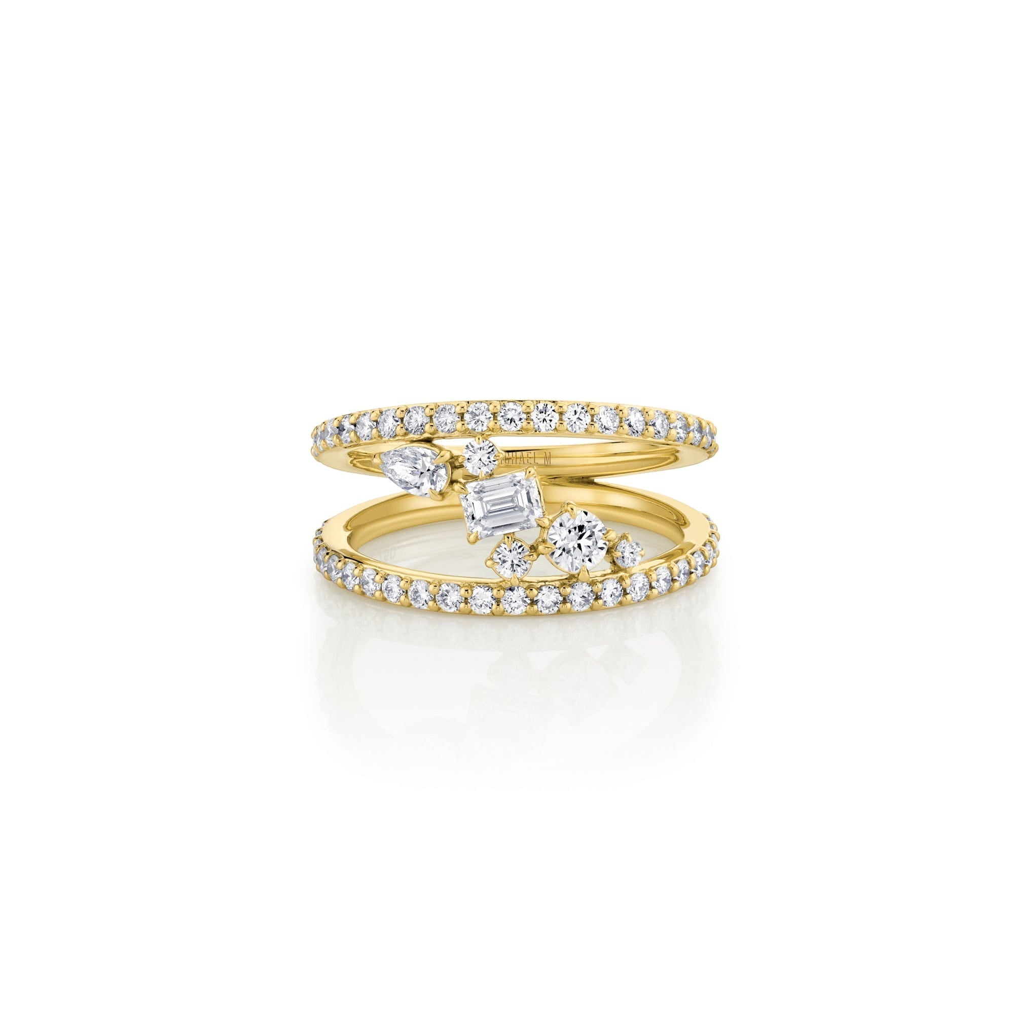 MICHAEL M Rings Montage Diamond Row Tension Band