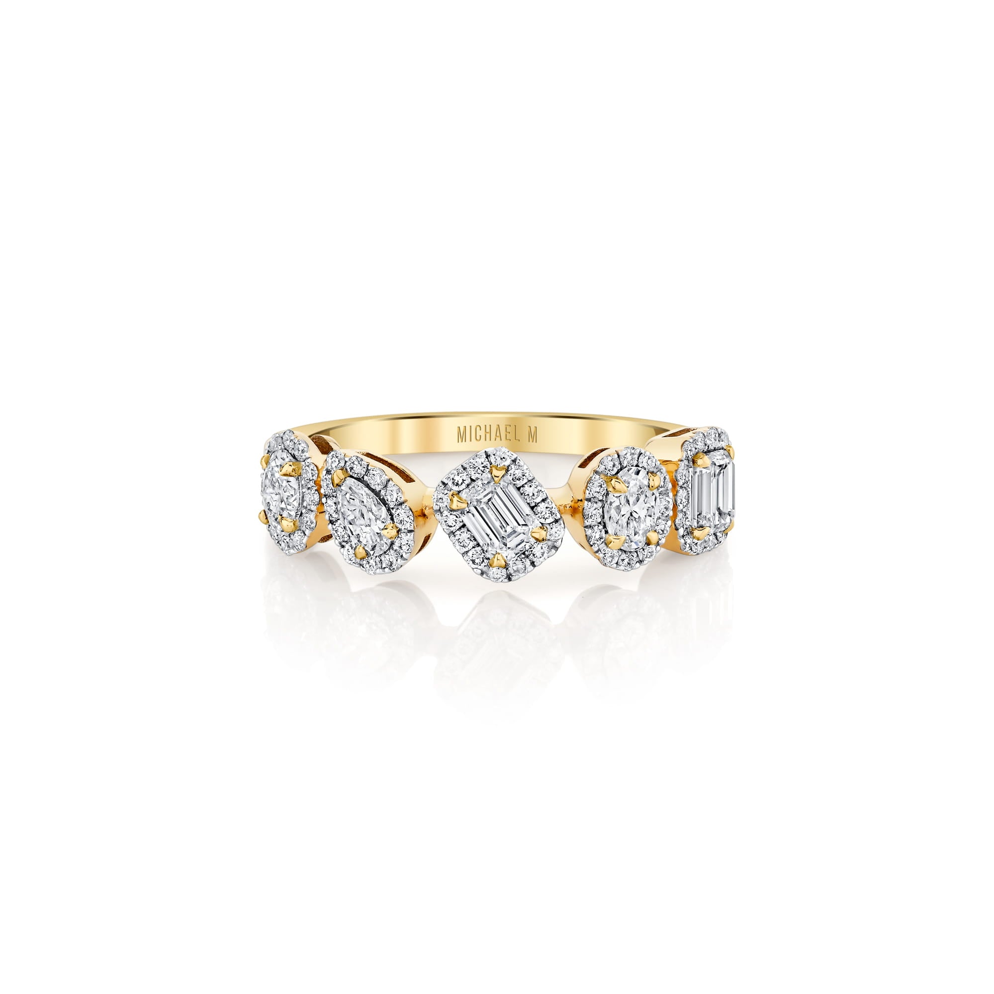 MICHAEL M Rings Montage Mixed-Cut Halo Ring