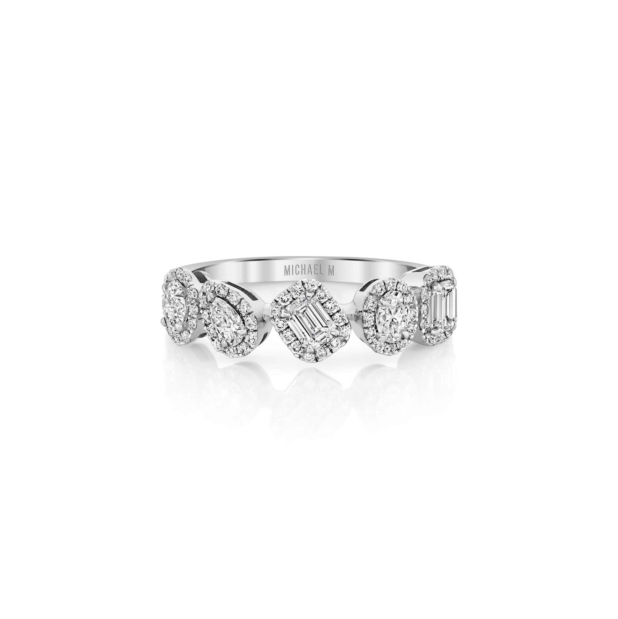 MICHAEL M Rings Montage Mixed-Cut Halo Ring