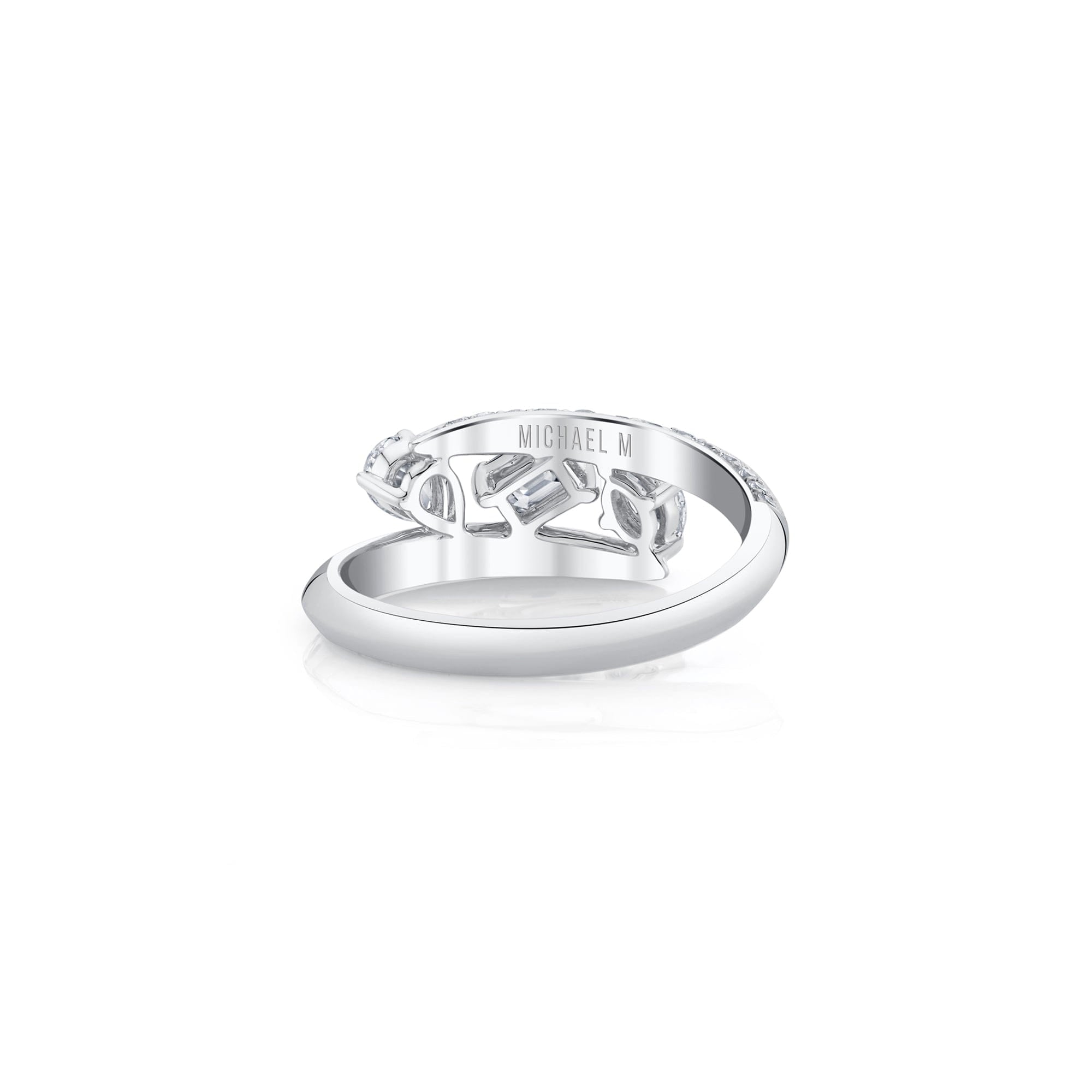 MICHAEL M Rings Montage Pave Knife Edge Bypass Ring