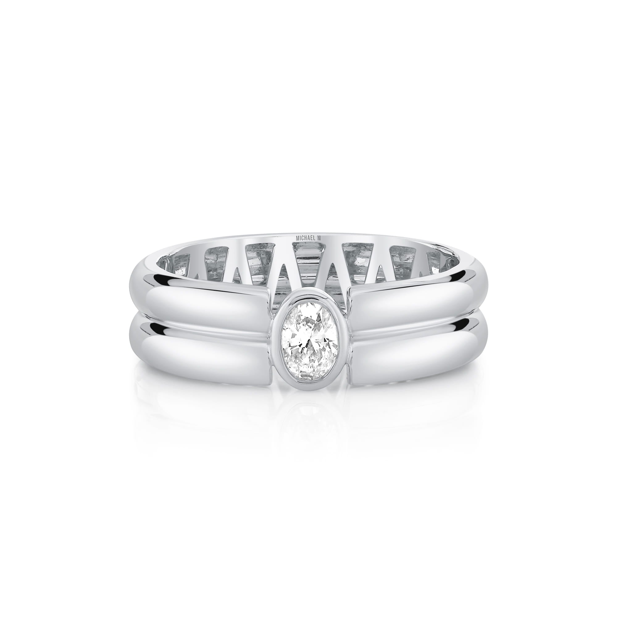 MICHAEL M Rings Orb Split Bezel Ring