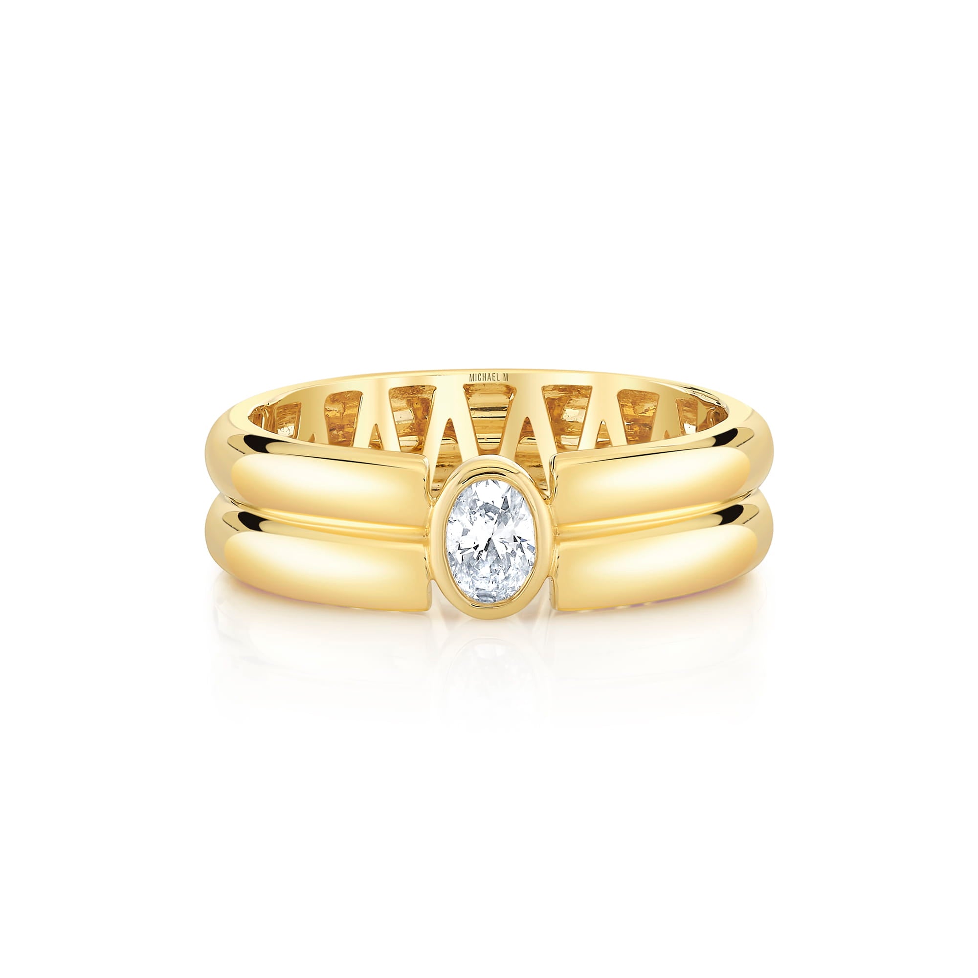 MICHAEL M Rings Orb Split Bezel Ring