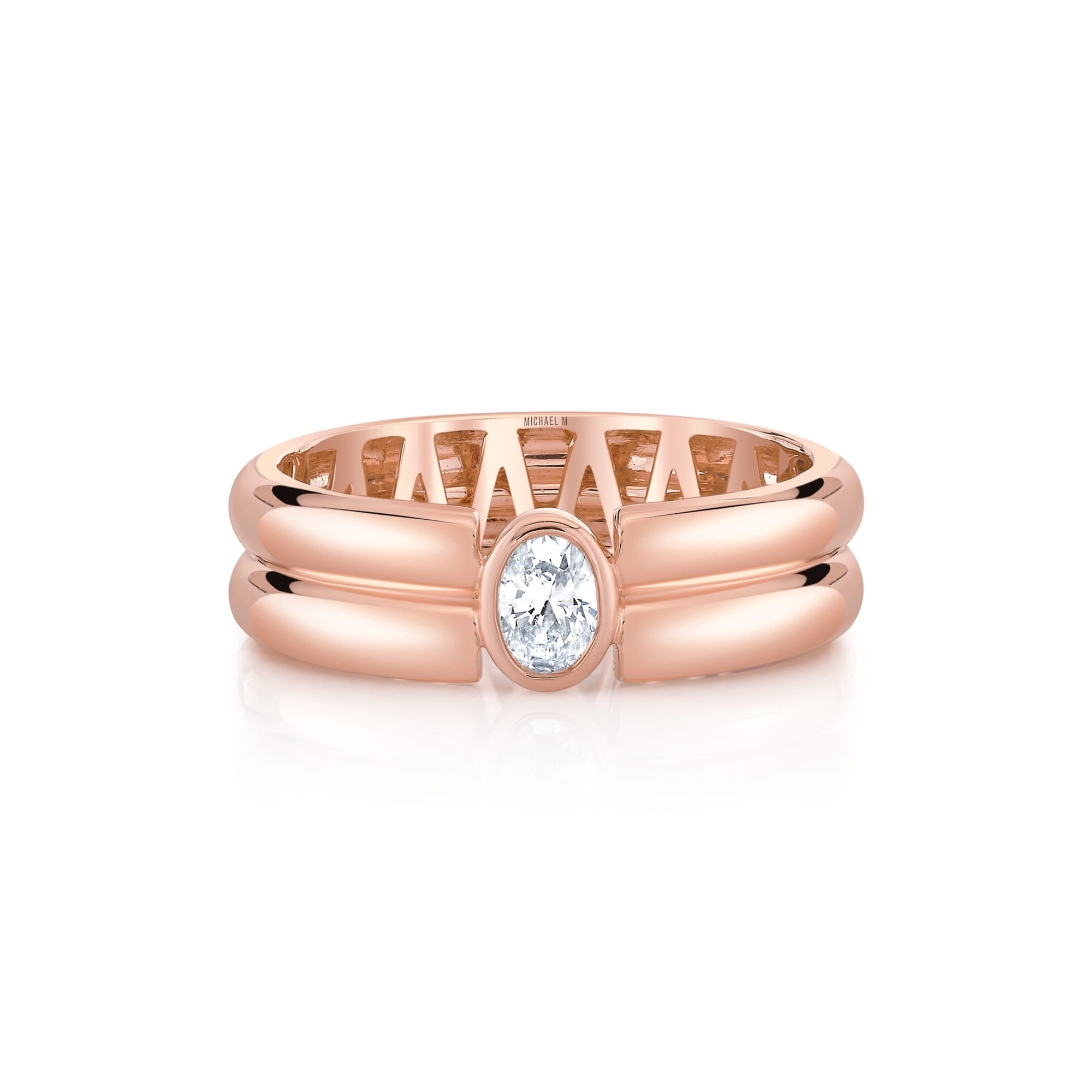 MICHAEL M Rings Orb Split Bezel Ring