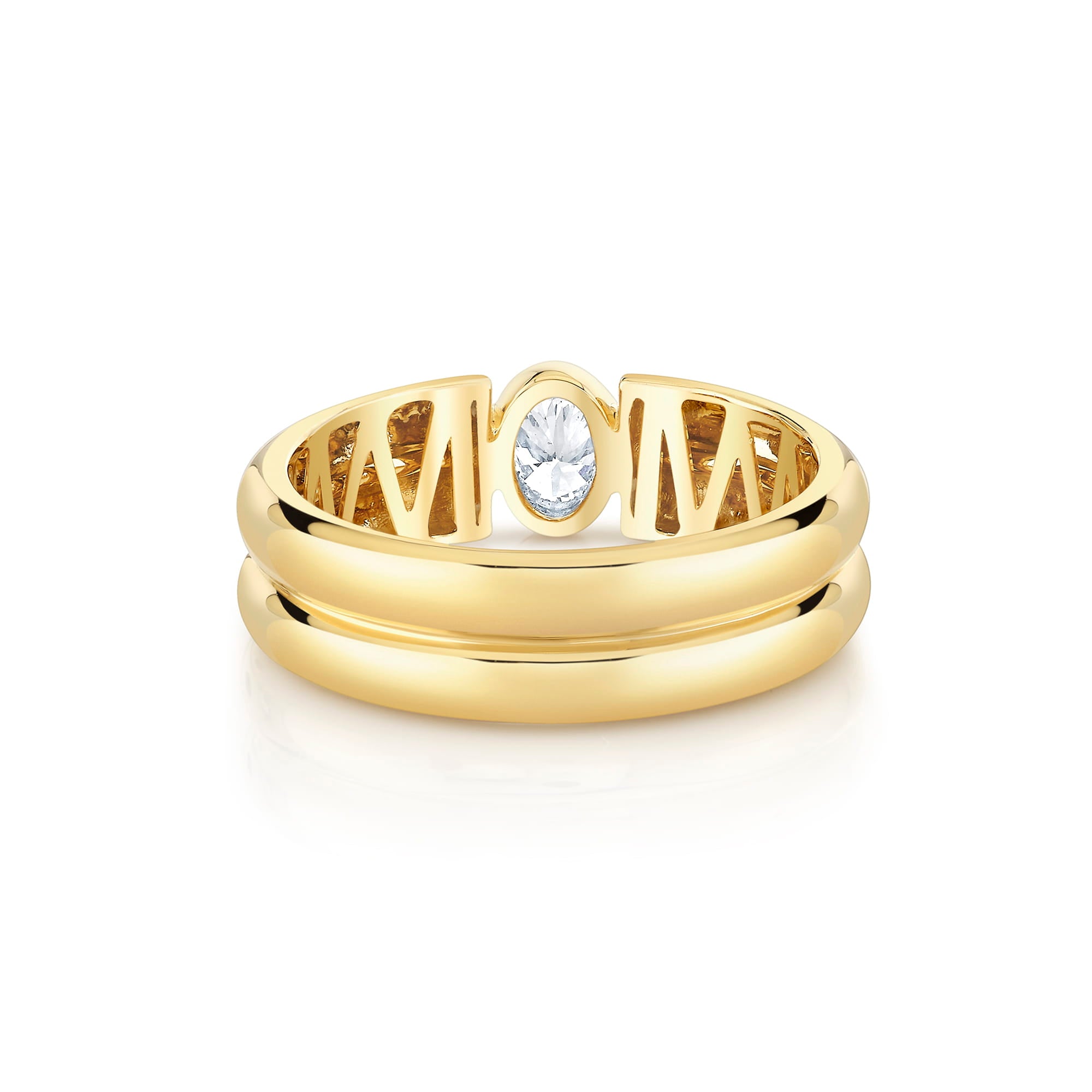 MICHAEL M Rings Orb Split Bezel Ring