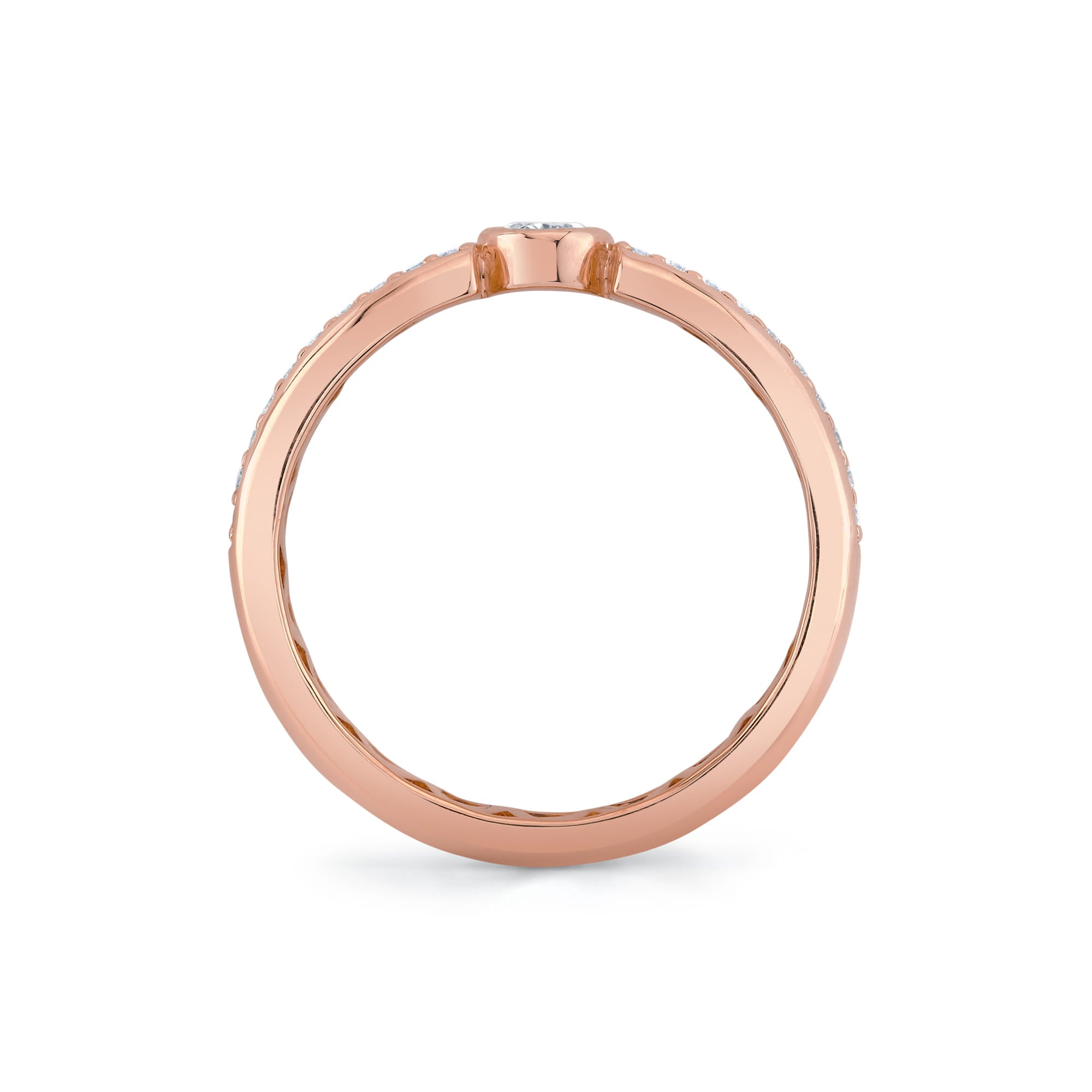 MICHAEL M Rings Orb Split Double Pavé Bezel Ring