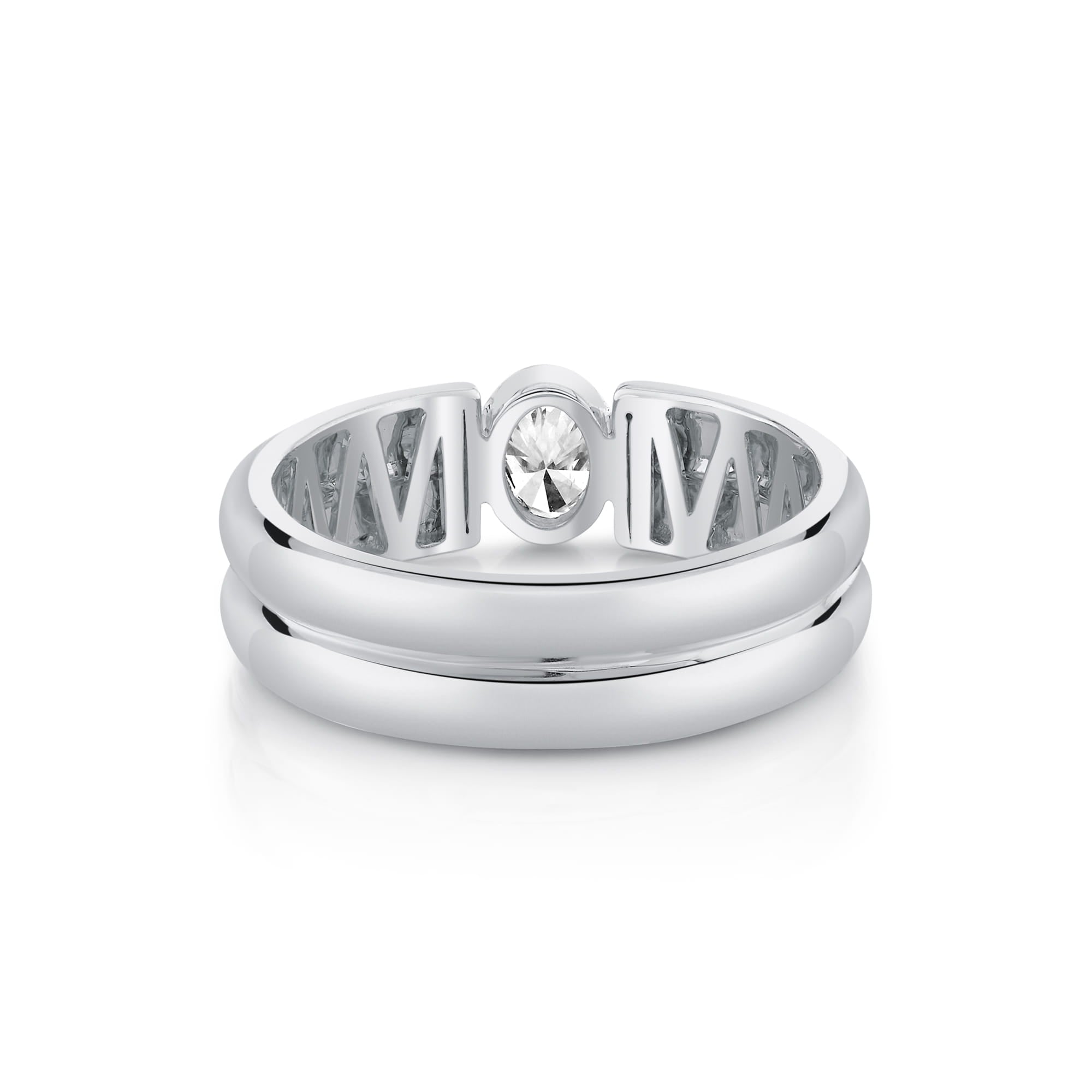 MICHAEL M Rings Orb Split Double Pavé Bezel Ring