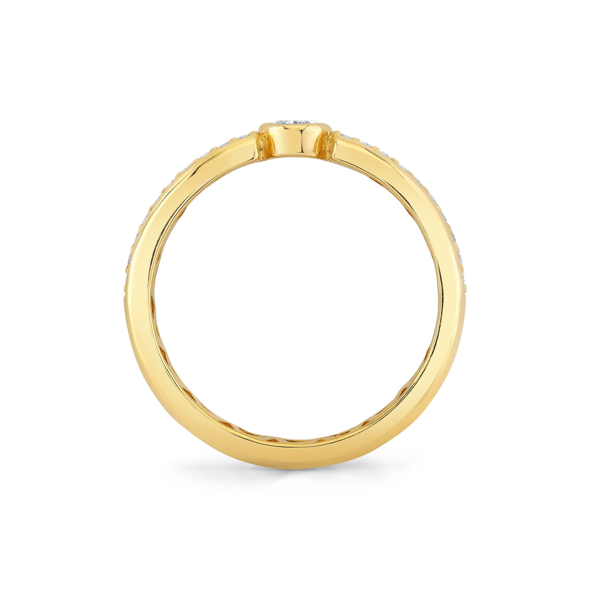 MICHAEL M Rings Orb Split Double Pavé Bezel Ring