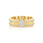 MICHAEL M Rings Orb Split Double Pavé Bezel Ring