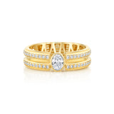 MICHAEL M Rings Orb Split Double Pavé Bezel Ring
