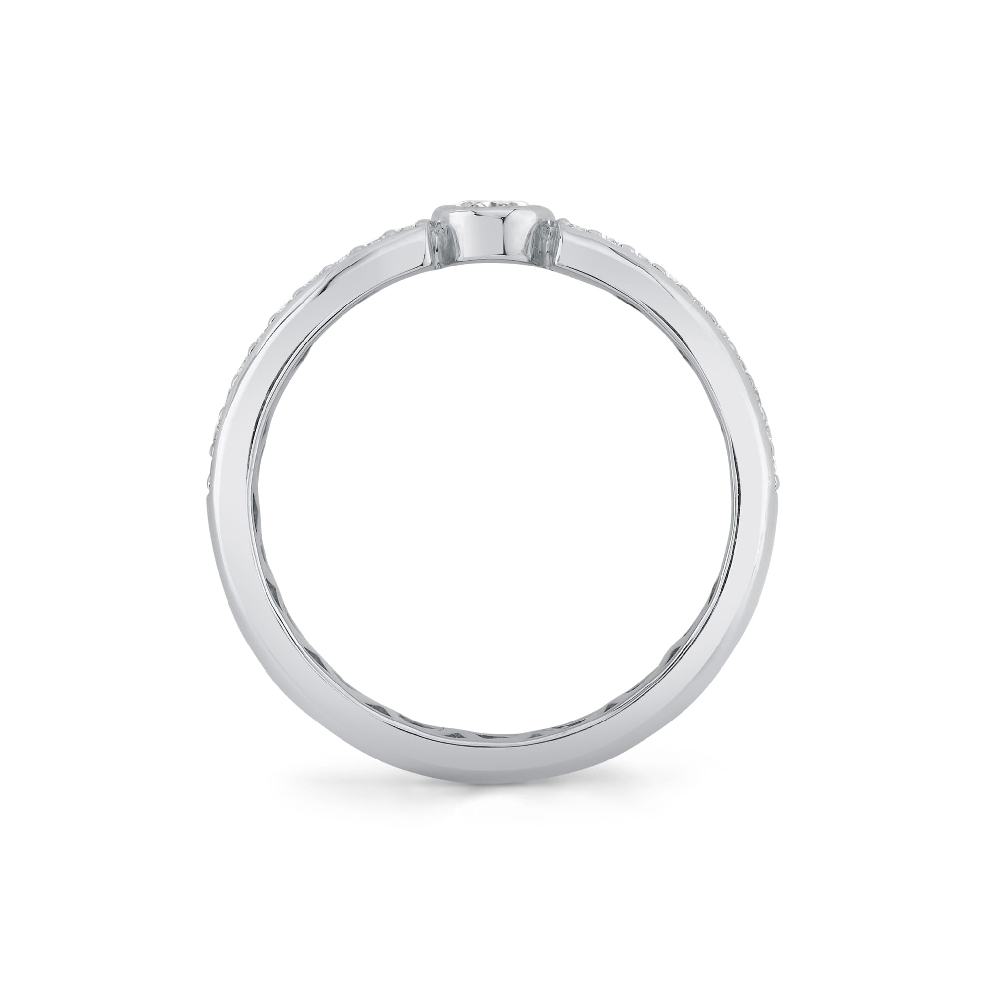 MICHAEL M Rings Orb Split Double Pavé Bezel Ring