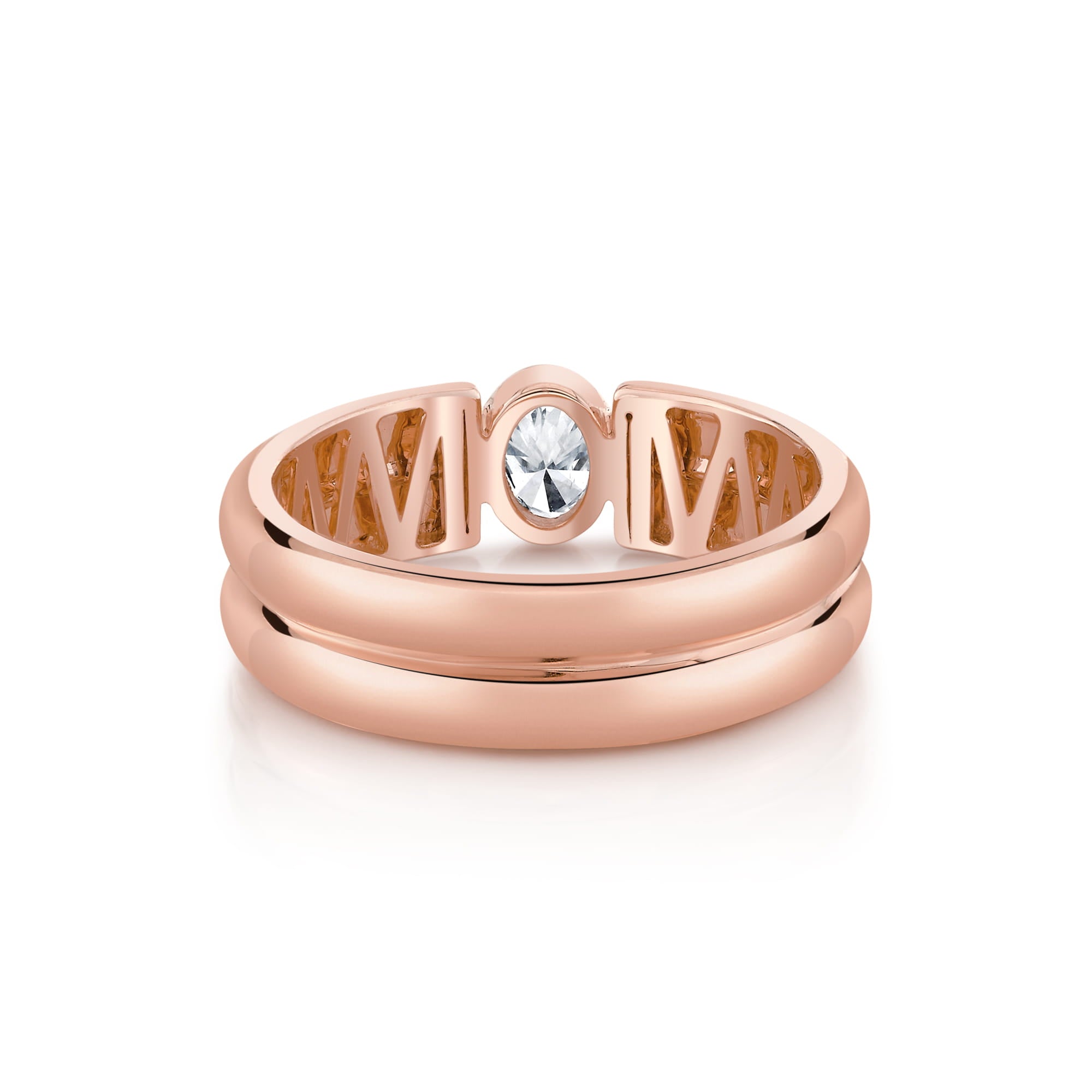 MICHAEL M Rings Orb Split Double Pavé Bezel Ring