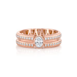 MICHAEL M Rings Orb Split Double Pavé Bezel Ring