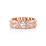 MICHAEL M Rings Orb Split Double Pavé Bezel Ring
