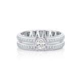 MICHAEL M Rings Orb Split Double Pavé Bezel Ring