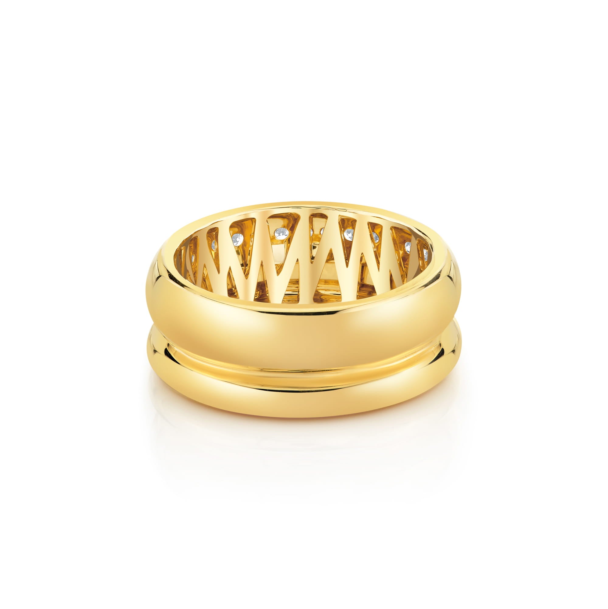 MICHAEL M Rings Orb Split Pavé Ring