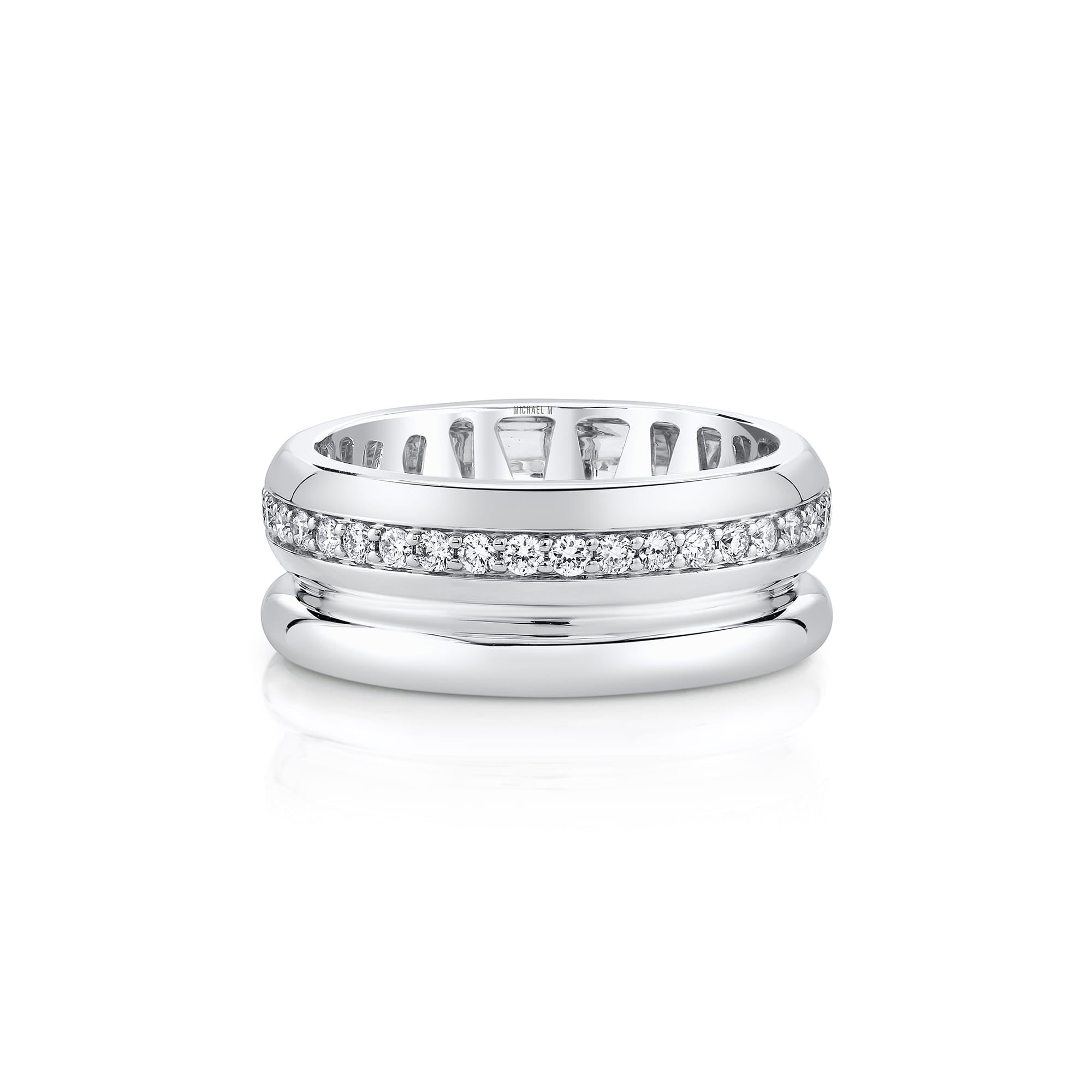 MICHAEL M Rings Orb Split Pavé Ring