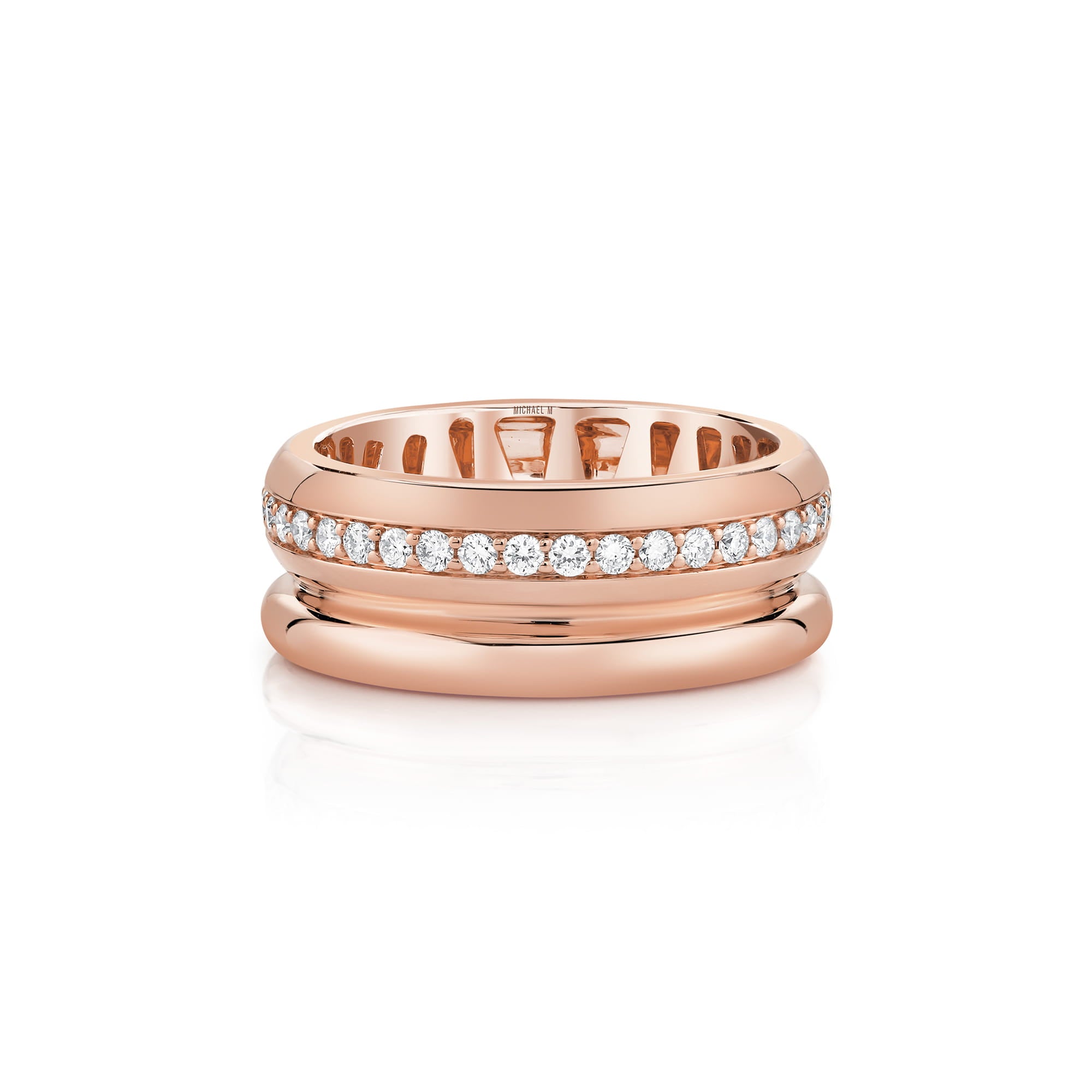 MICHAEL M Rings Orb Split Pavé Ring