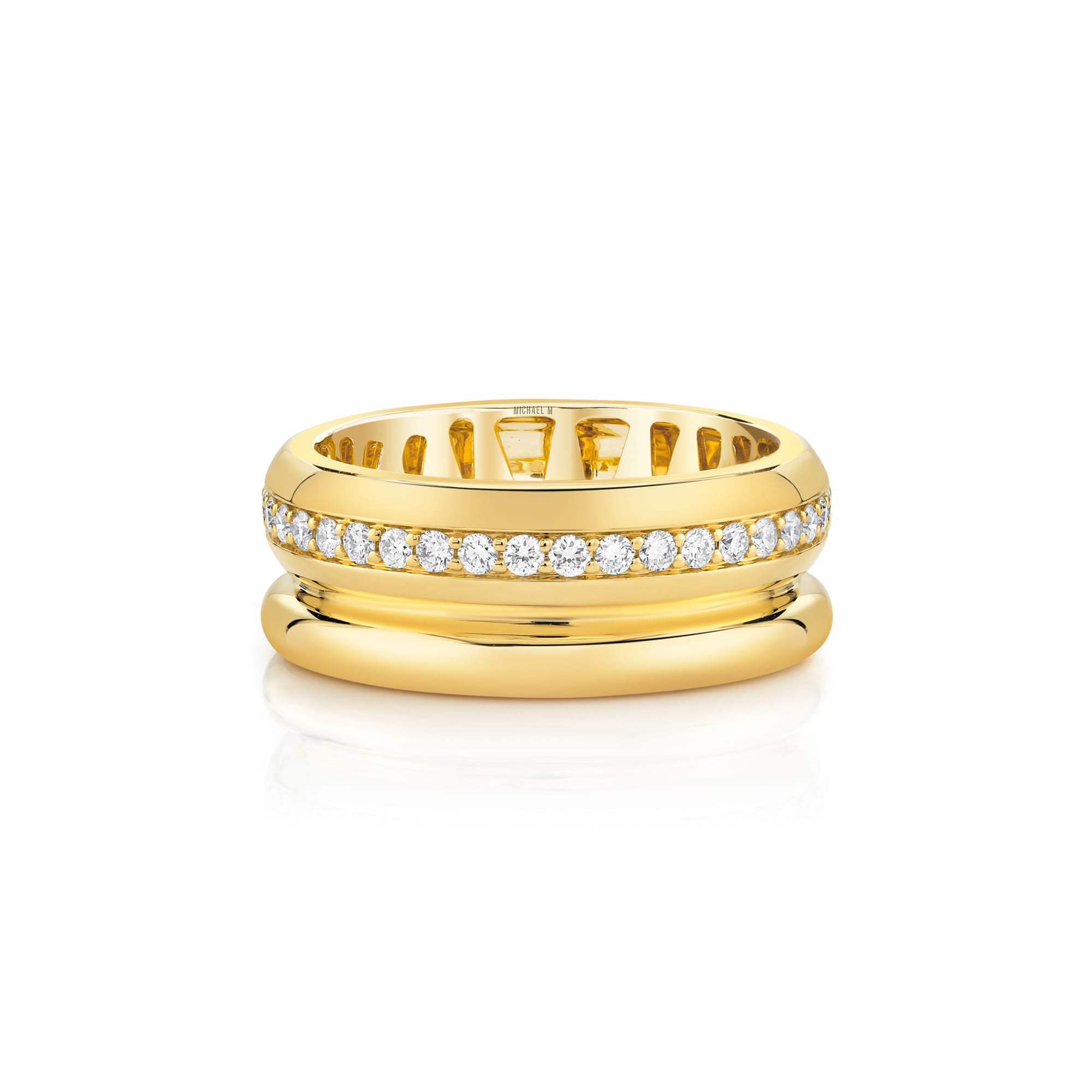 MICHAEL M Rings Orb Split Pavé Ring