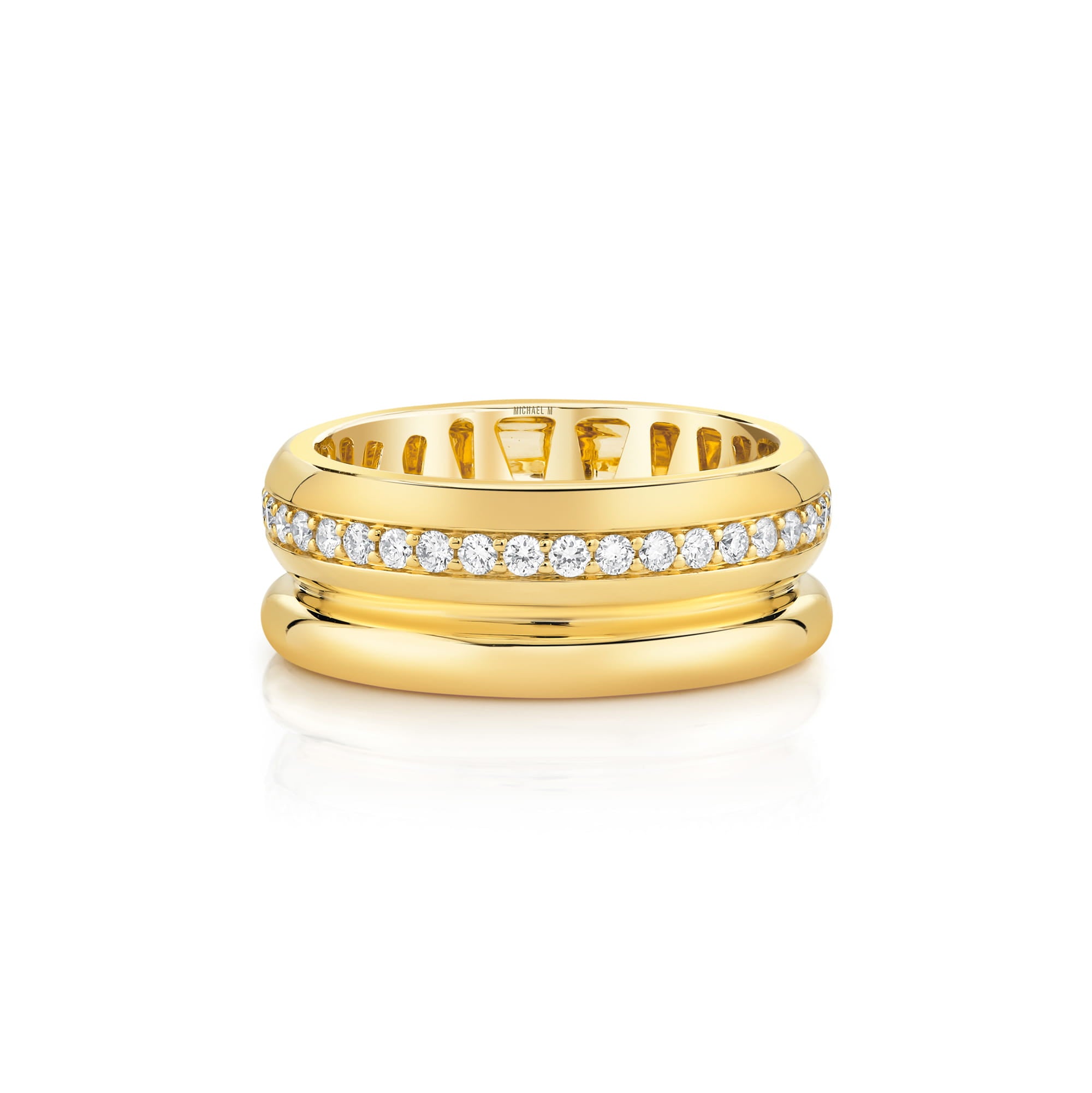 MICHAEL M Rings Orb Split Pavé Ring
